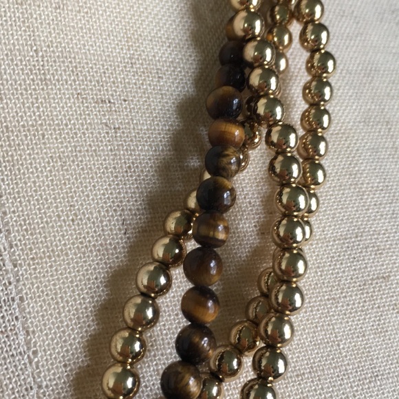 🖤Tigereye💕stone n gold beads necklace - Picture 5 of 7